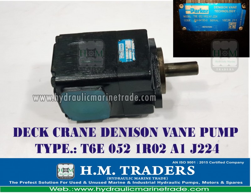 Used DECK CRANE DENISON VANE PUMP T6E 052 1R02 A1 J224 Hydraulic